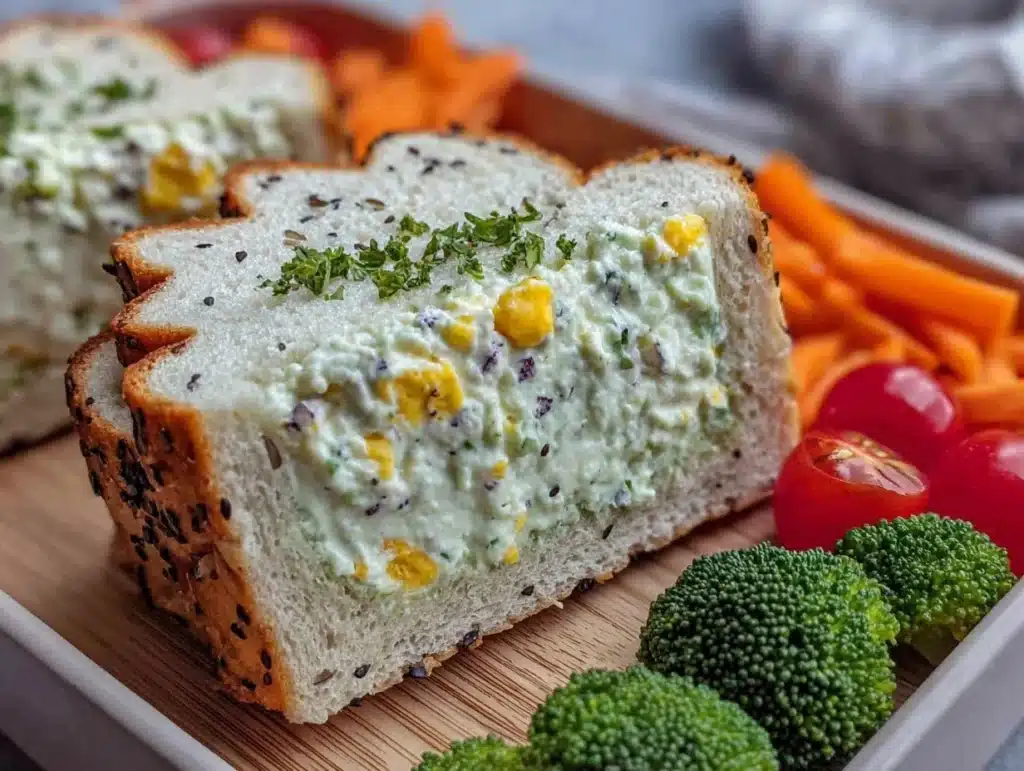dinosaur-shaped egg salad sandwich - featured image