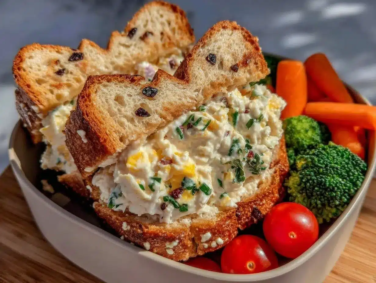 dinosaur-shaped egg salad sandwich preparation steps