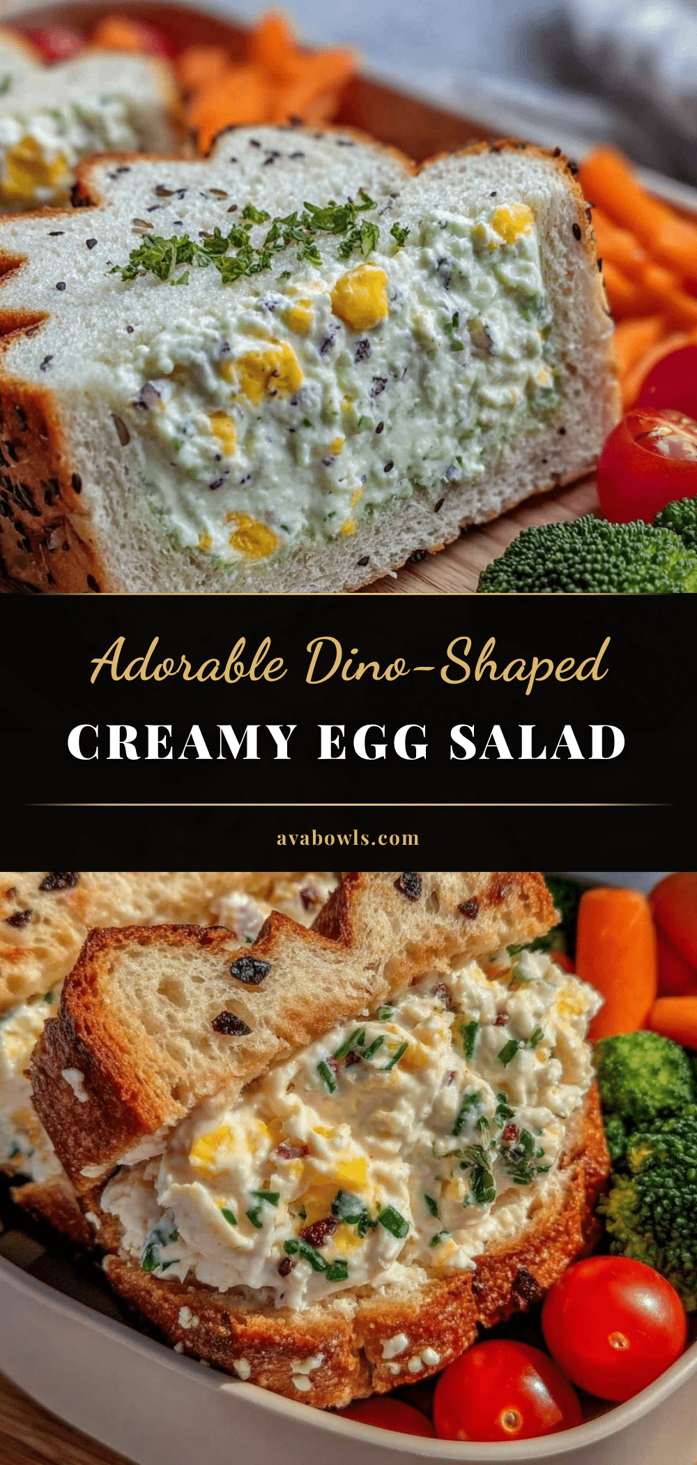 dinosaur-shaped egg salad sandwich recipe