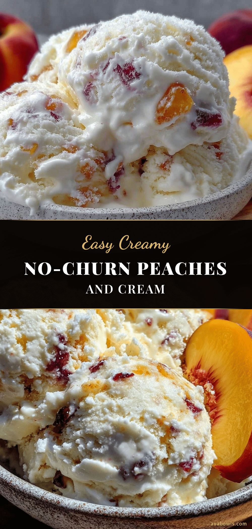 easy creamy no-churn peaches and cream ice cream recipe