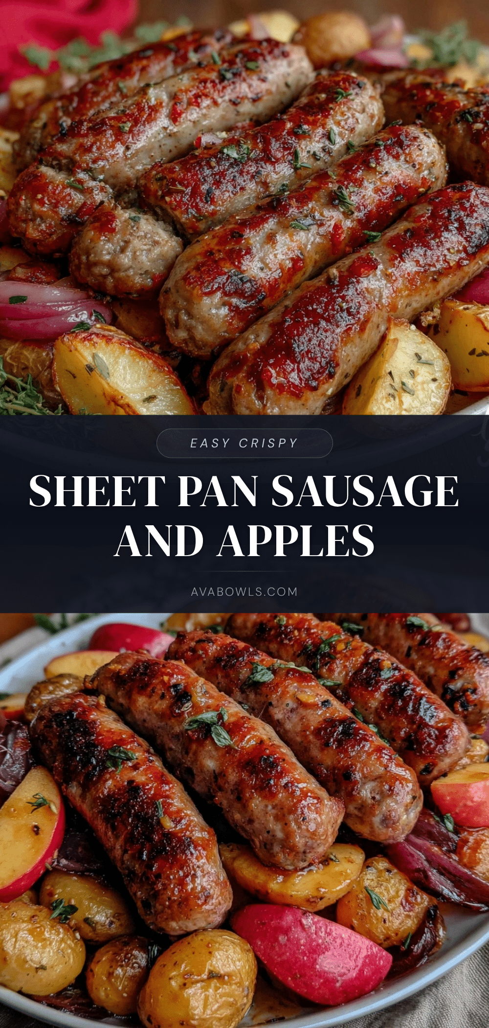 easy crispy sheet pan sausage and apple roast recipe