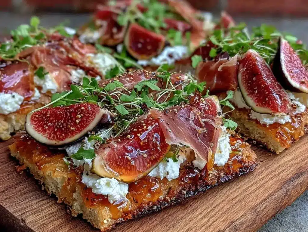 fig and goat cheese flatbread - featured image