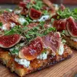 fig and goat cheese flatbread - featured image