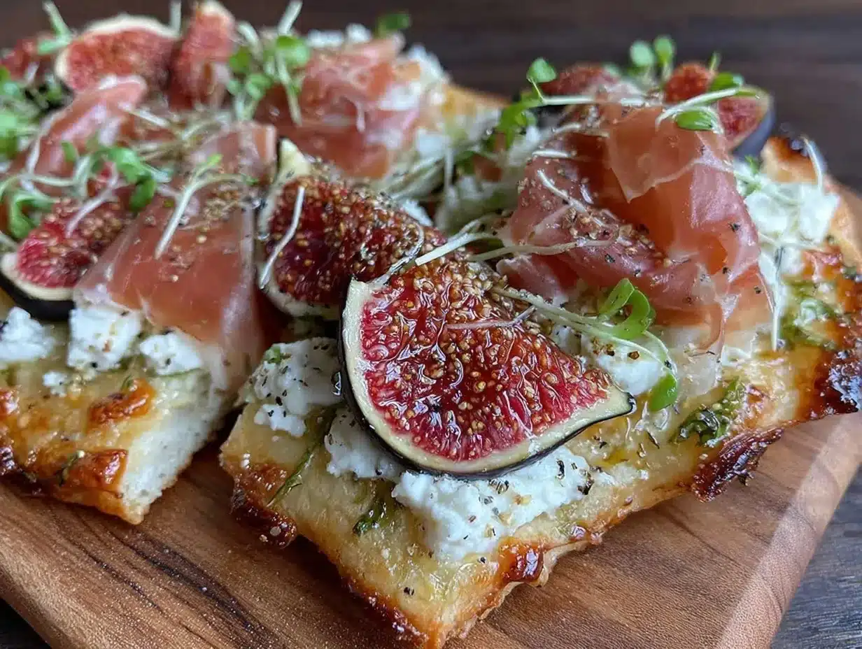 fig and goat cheese flatbread preparation steps
