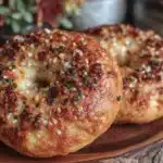 fluffy sourdough pumpkin bagels - featured image