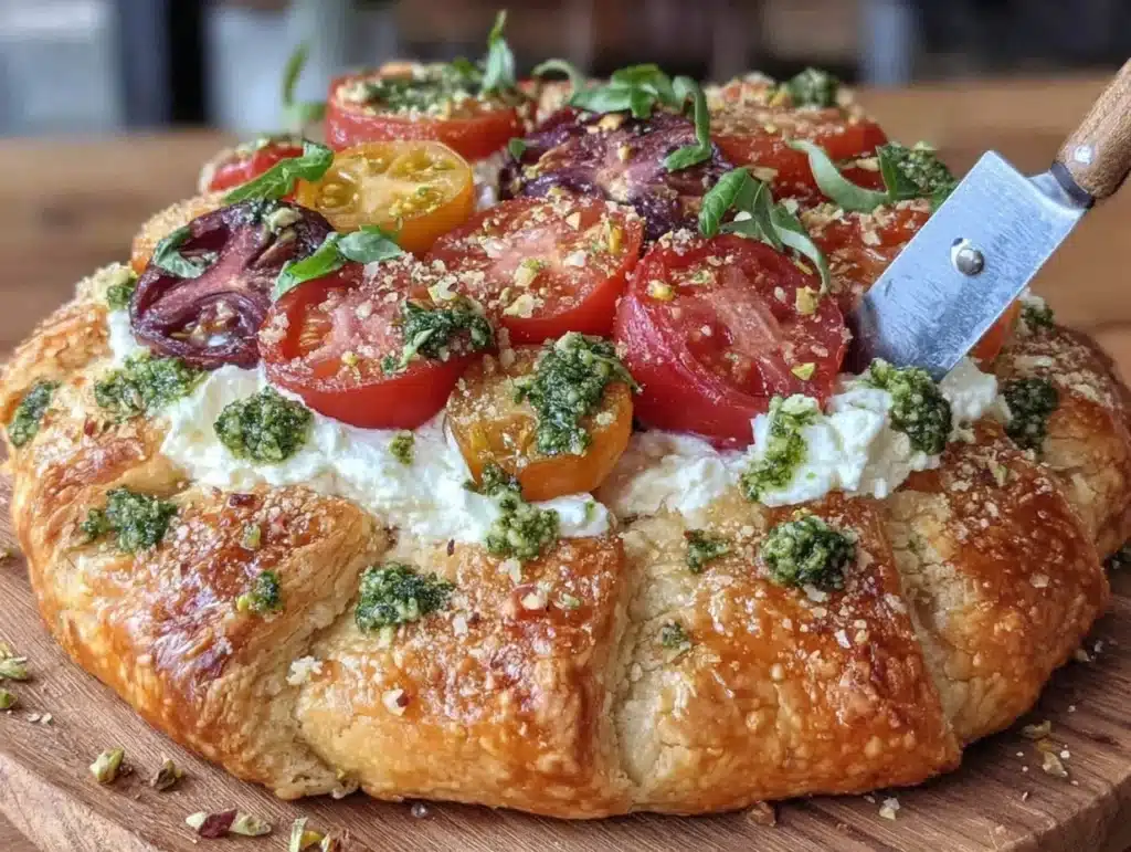 fresh burrata and heirloom tomato galette - featured image