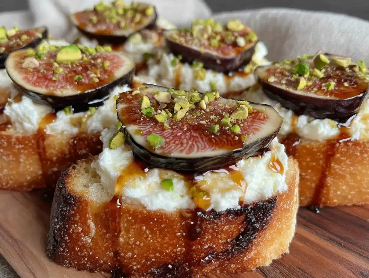 fresh fig and honey ricotta crostini preparation steps
