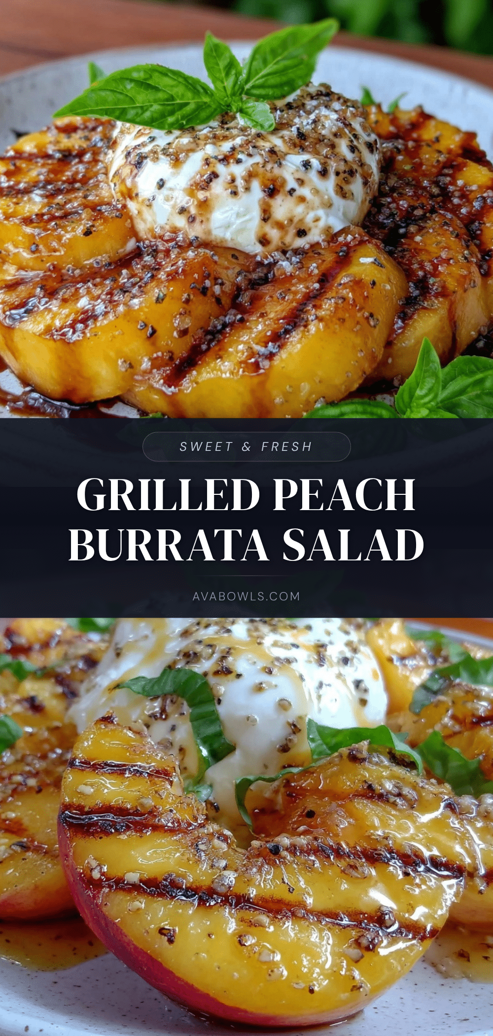 fresh grilled peach and burrata salad recipe