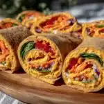 Fresh Rainbow Veggie Hummus Pinwheel Wraps - featured image