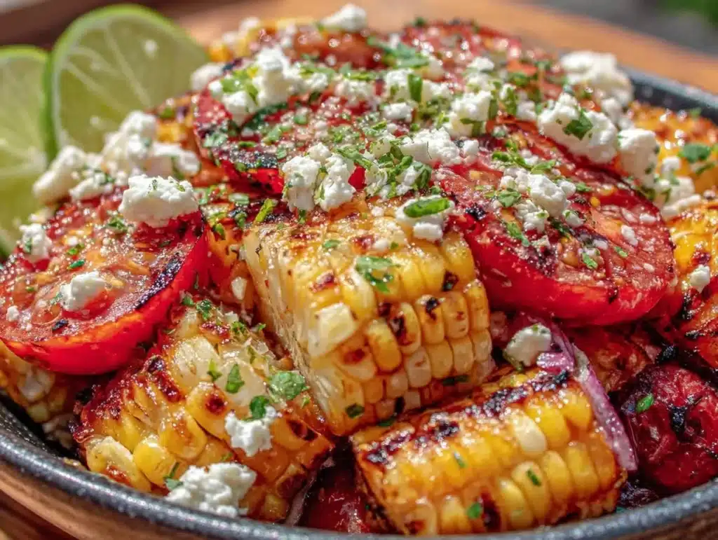 fresh summer corn and heirloom tomato salad - featured image