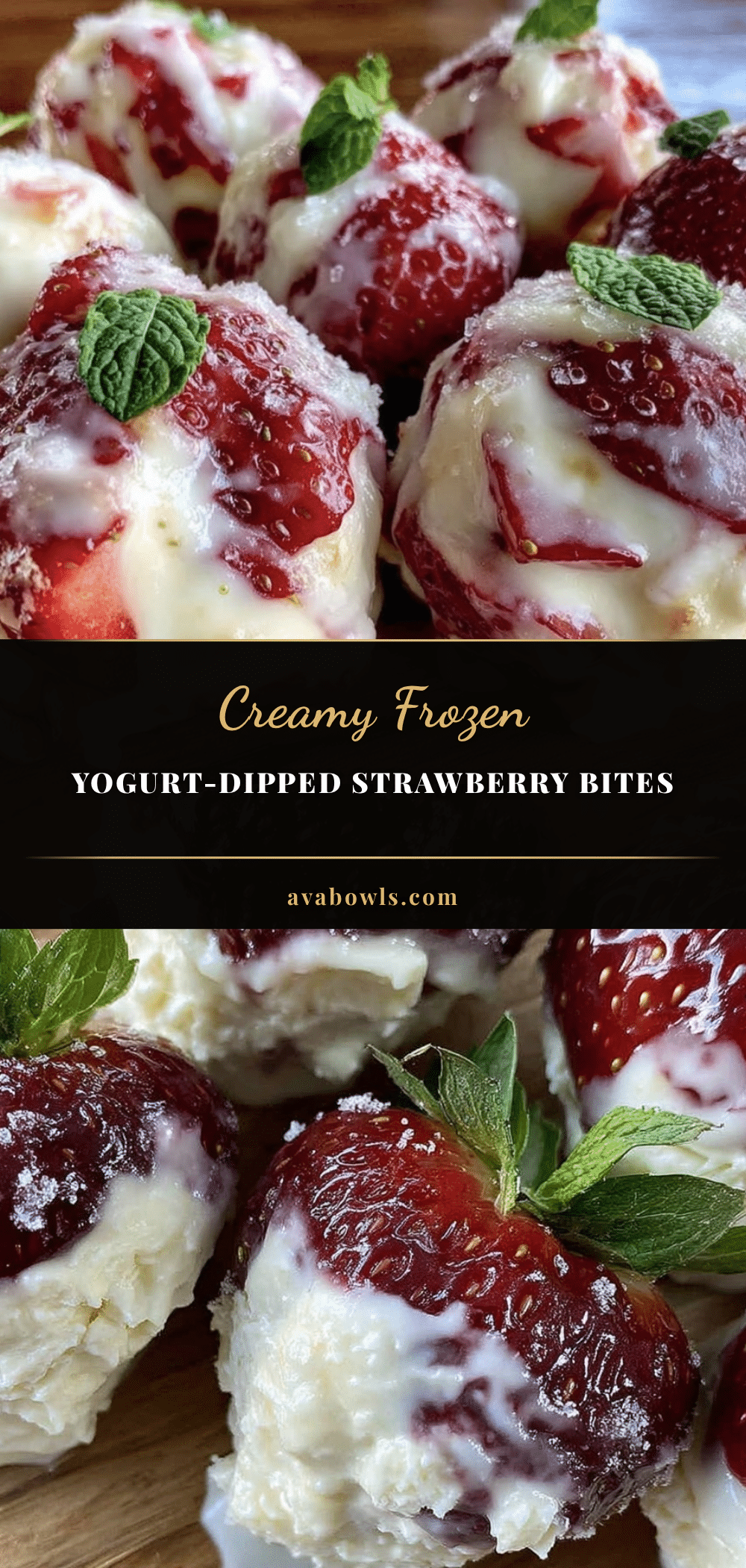frozen yogurt-dipped strawberry bites recipe