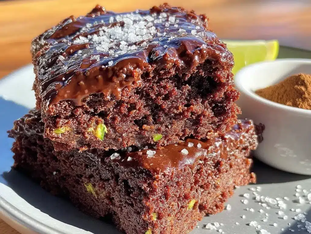 fudgy double-chocolate zucchini brownies - featured image