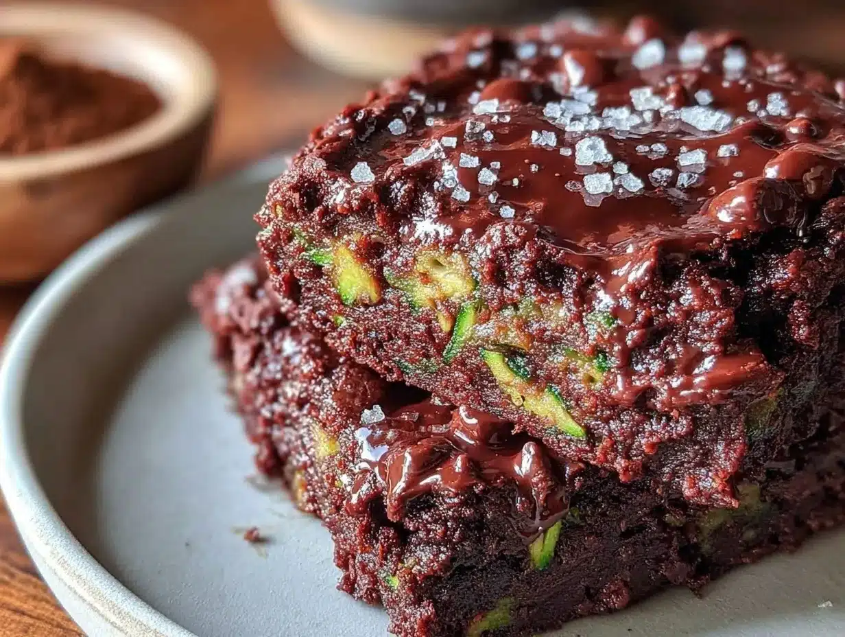 fudgy double-chocolate zucchini brownies preparation steps