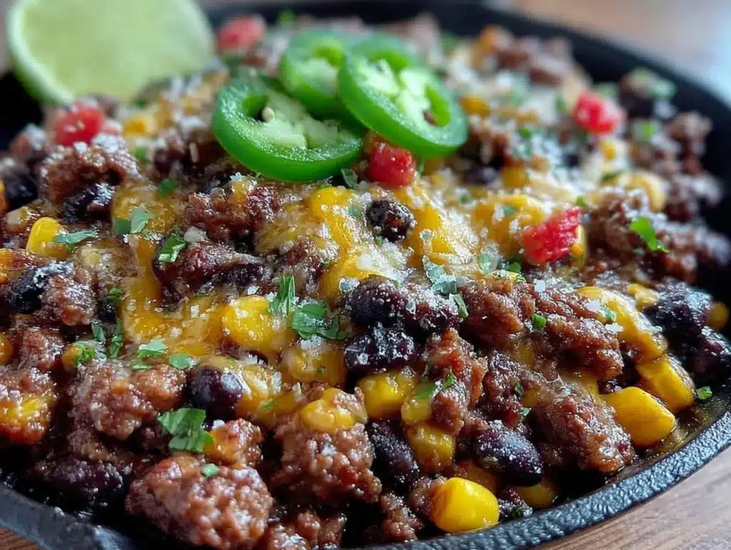 ground beef taco skillet - featured image