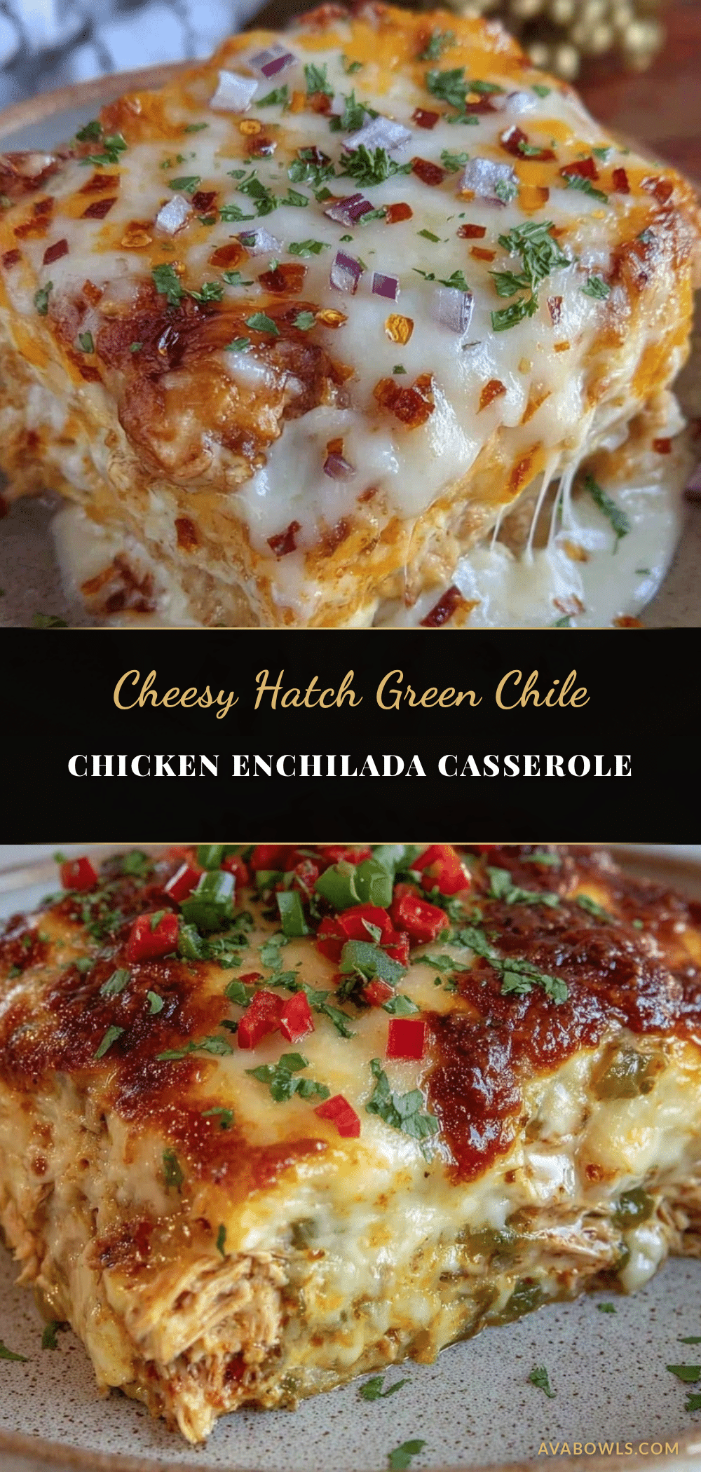 Hatch green chile chicken enchilada casserole recipe