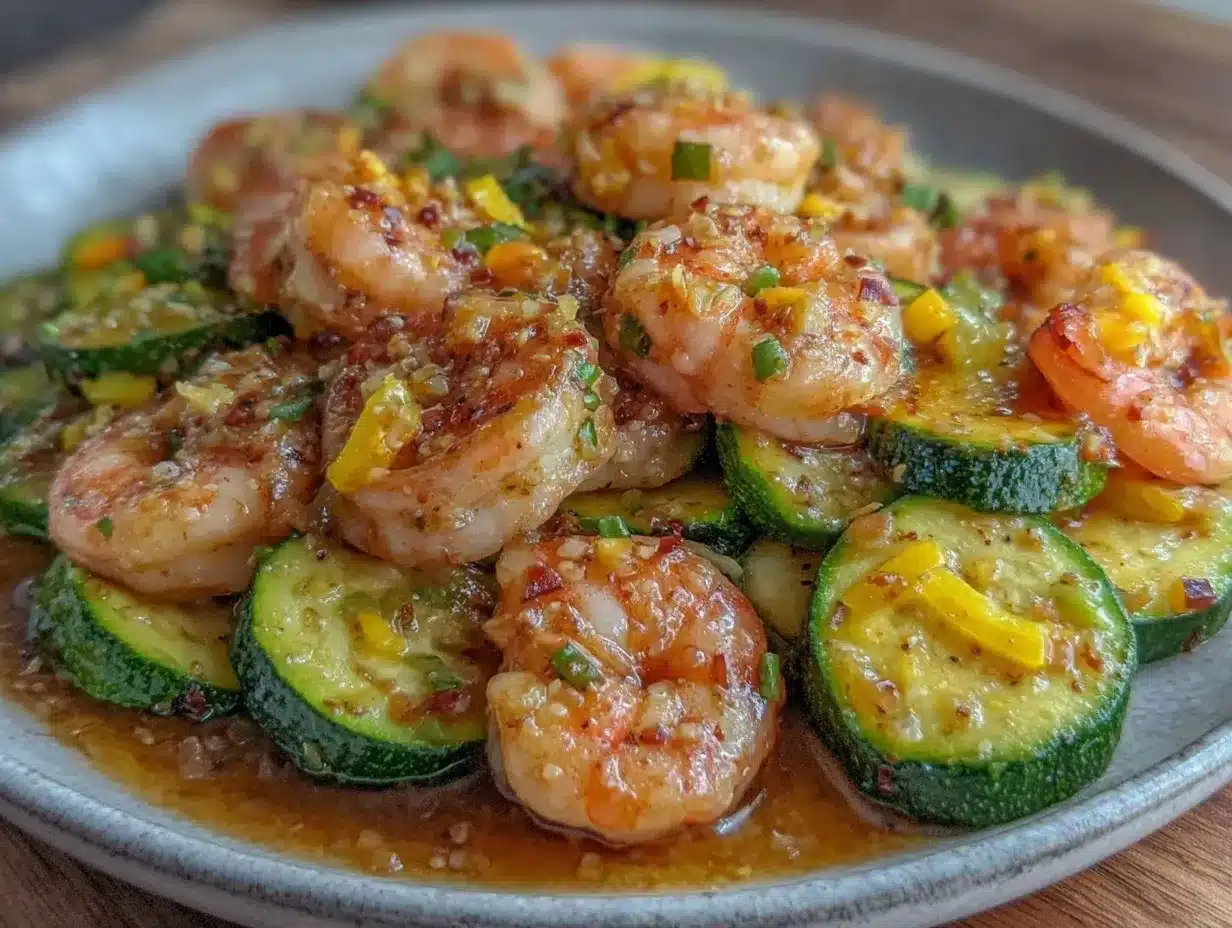 healthy shrimp and zucchini stir fry preparation steps