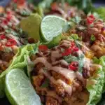 healthy turkey lettuce wrap bowls - featured image