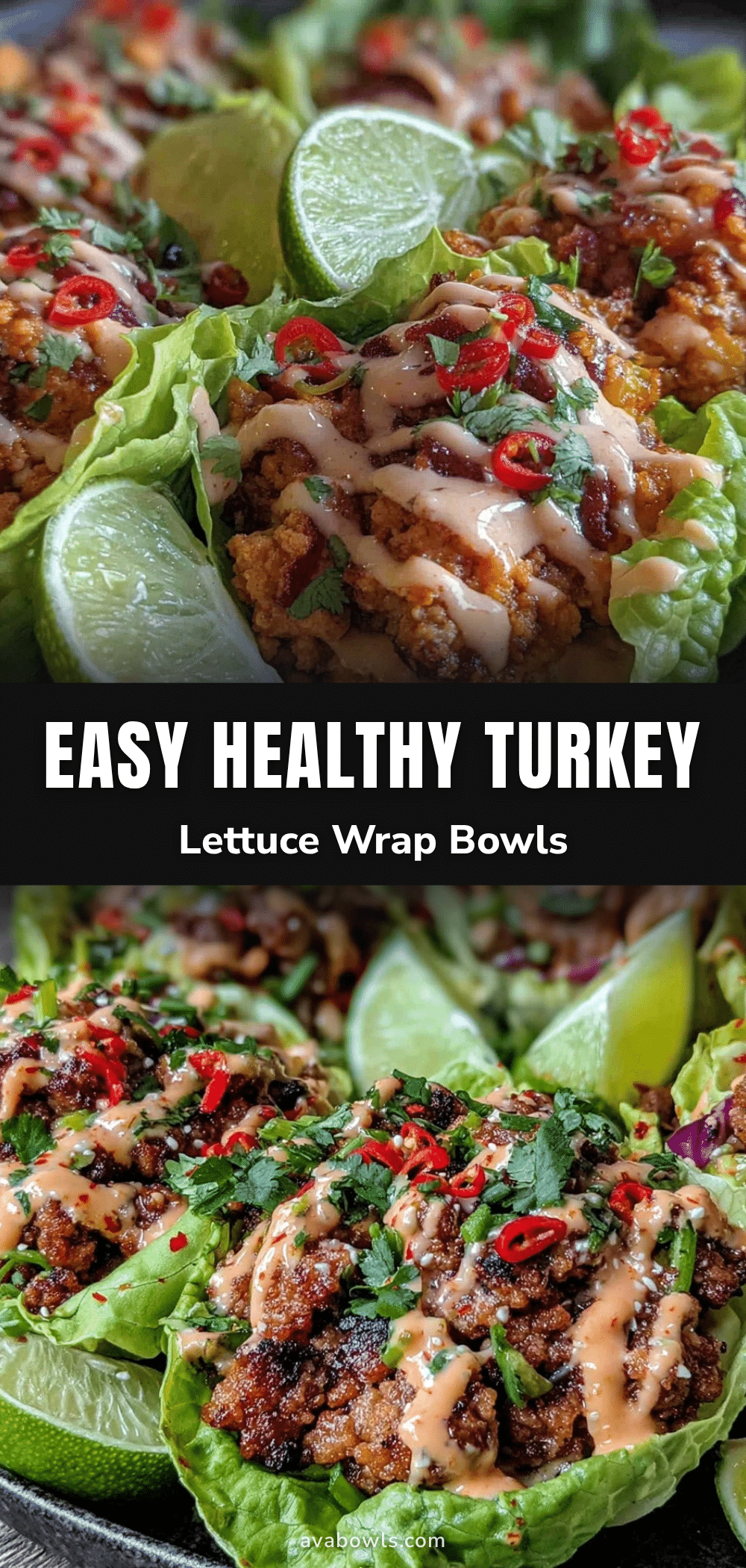 healthy turkey lettuce wrap bowls recipe
