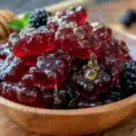 homemade elderberry gummy bears - featured image