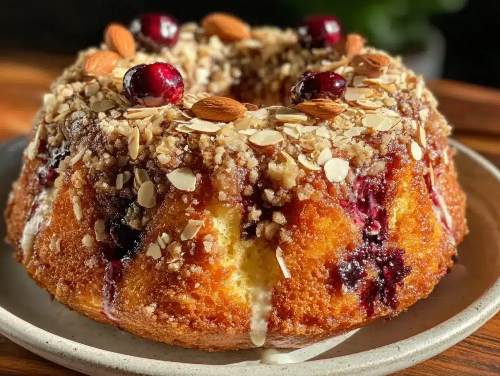 huckleberry almond coffee cake - featured image