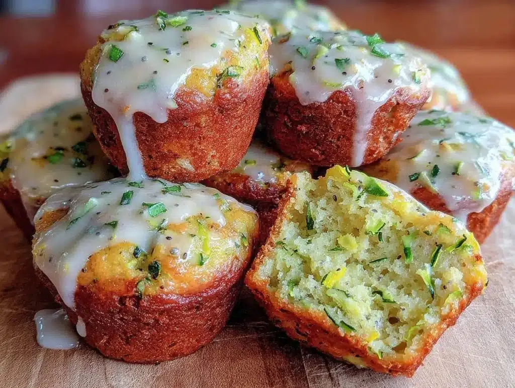 lemon poppy seed zucchini muffins - featured image