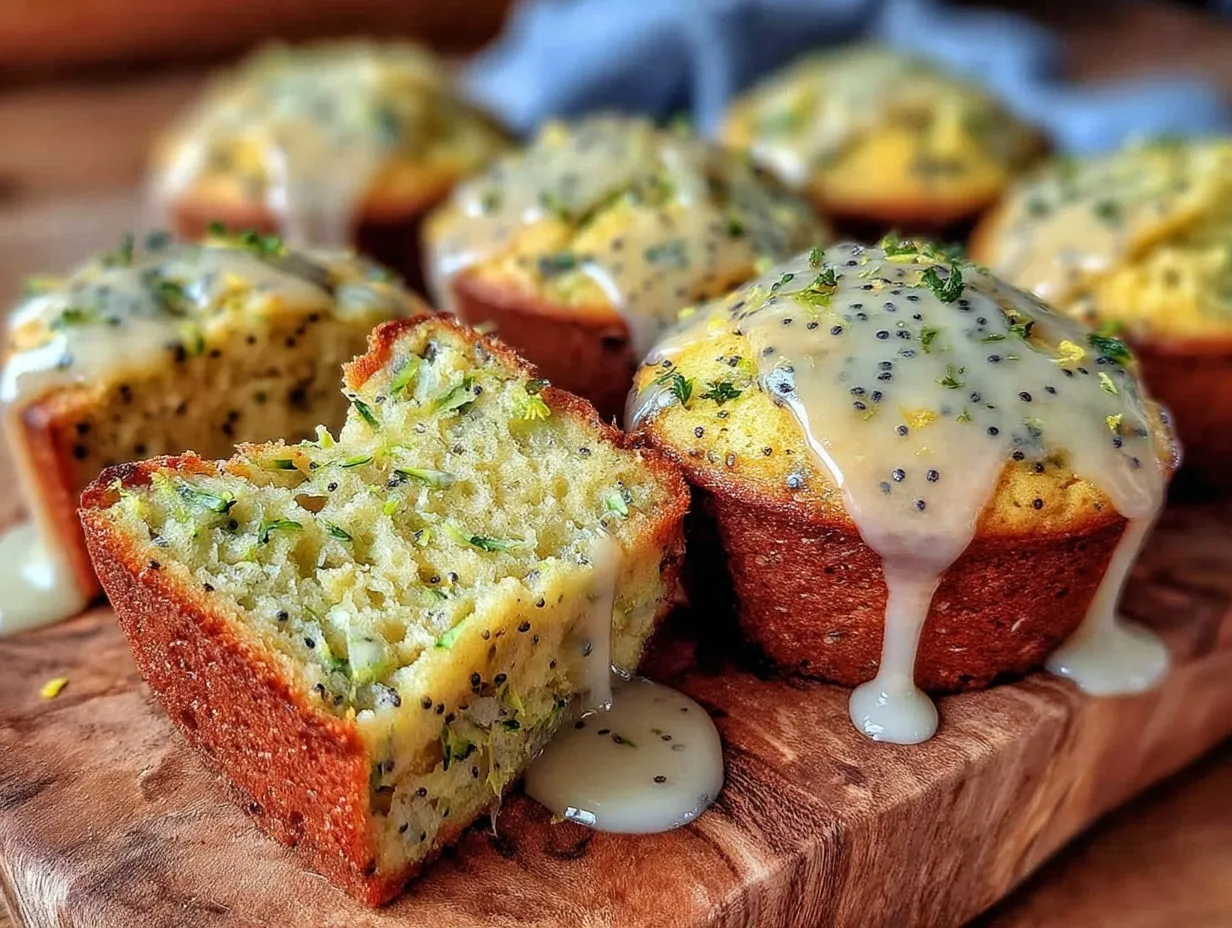 lemon poppy seed zucchini muffins preparation steps