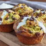 moist zucchini chocolate chip muffins - featured image