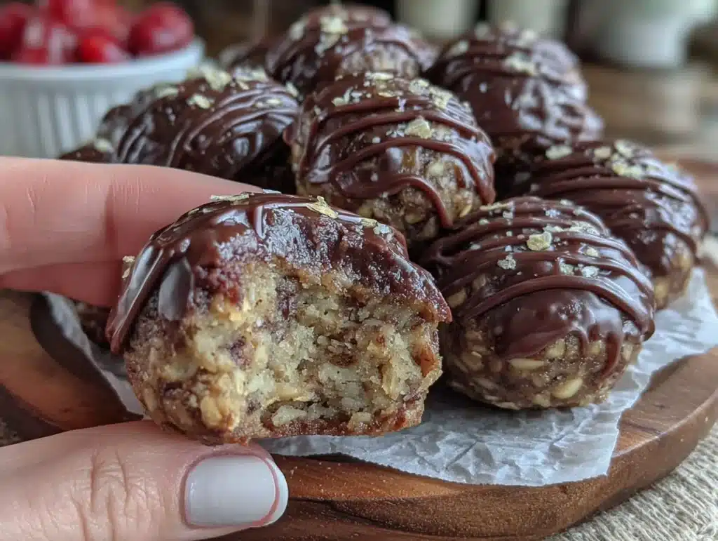 no-bake chocolate protein balls - featured image