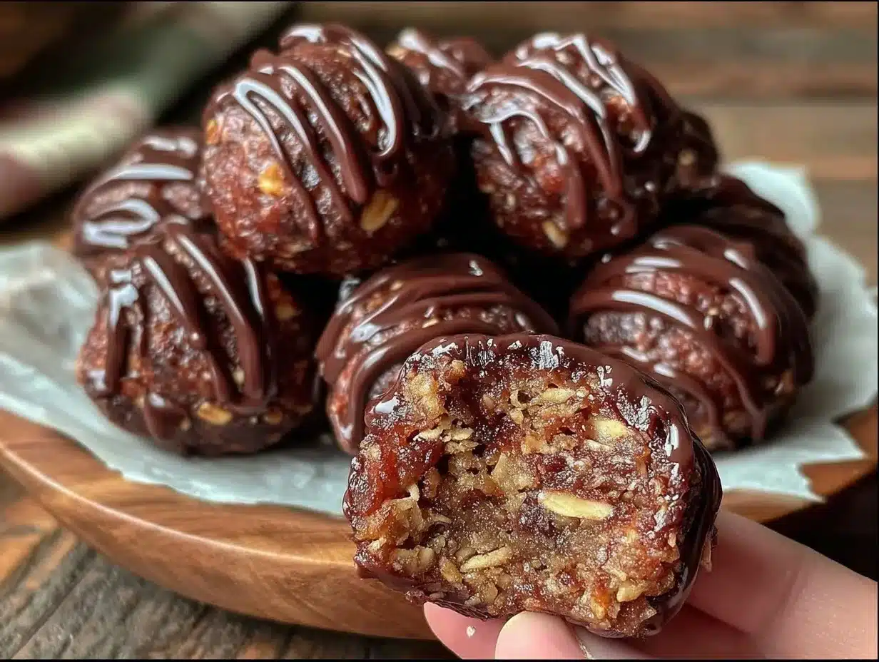 no-bake chocolate protein balls preparation steps