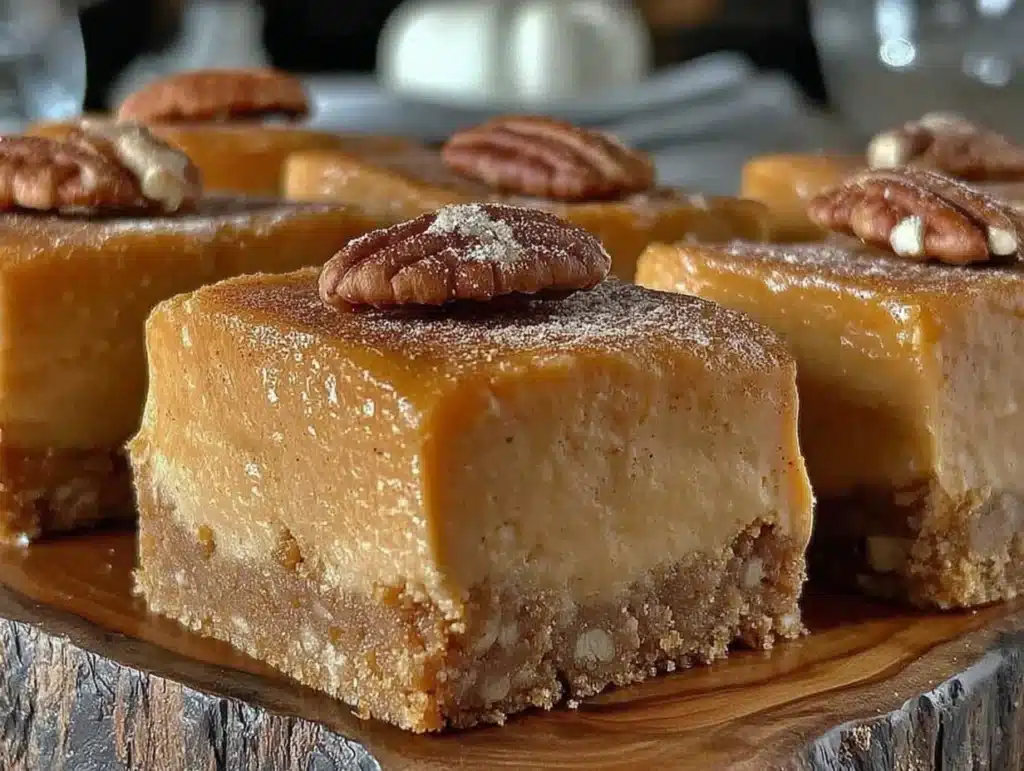no bake pumpkin pie cheesecake bars - featured image