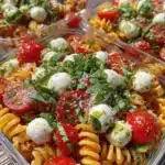 no-heat caprese pasta salad - featured image