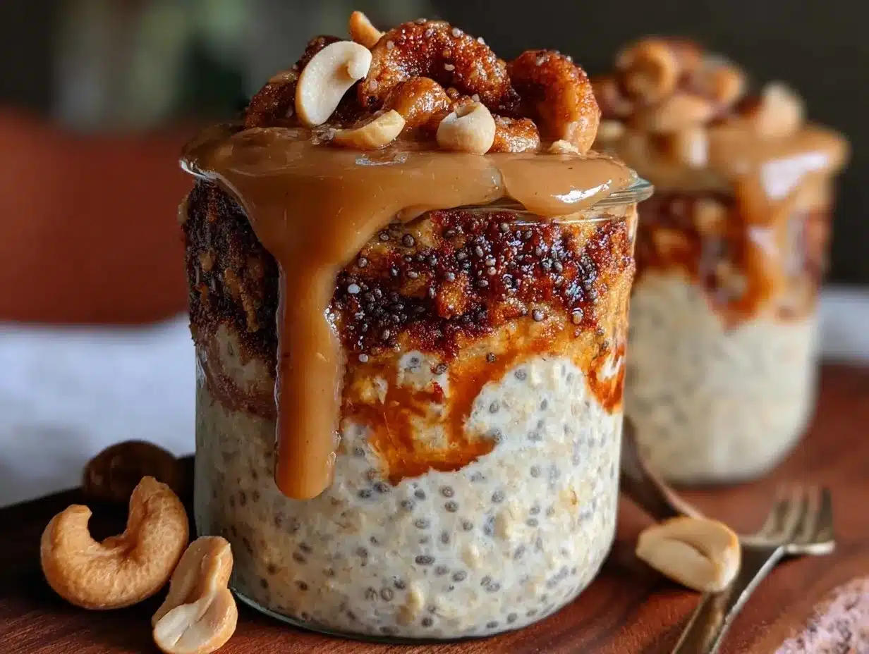 overnight oats with peanut butter preparation steps