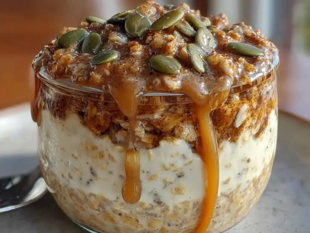 pumpkin spice overnight oats - featured image