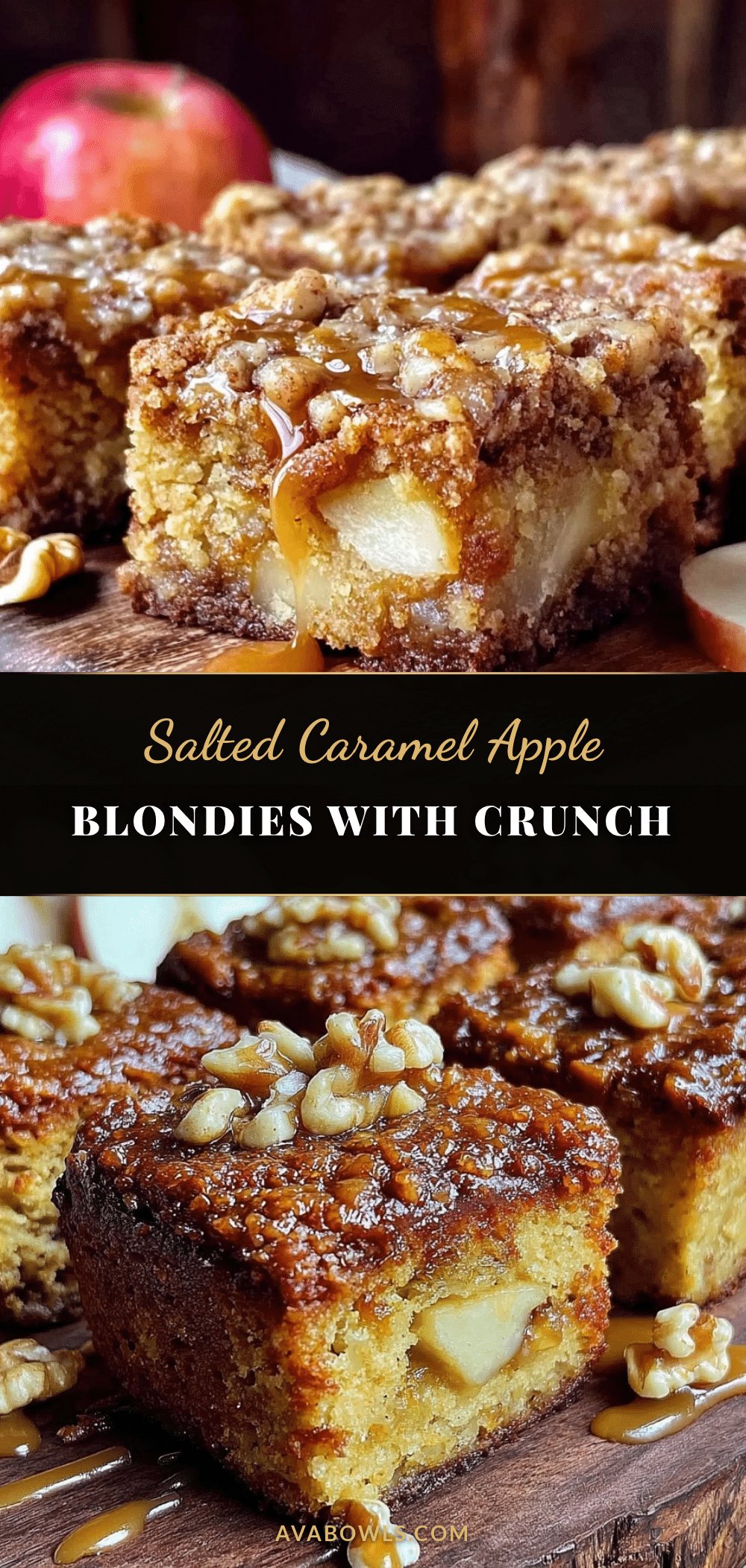 salted caramel apple blondies recipe