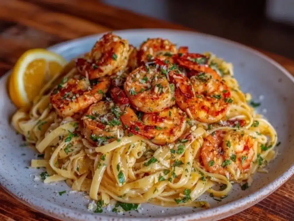shrimp scampi linguine - featured image