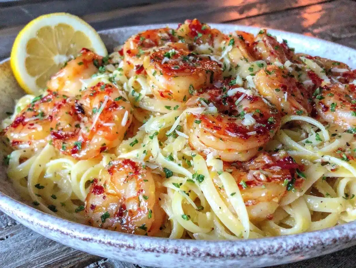 shrimp scampi linguine preparation steps