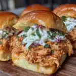 slow cooker buffalo chicken sliders - featured image