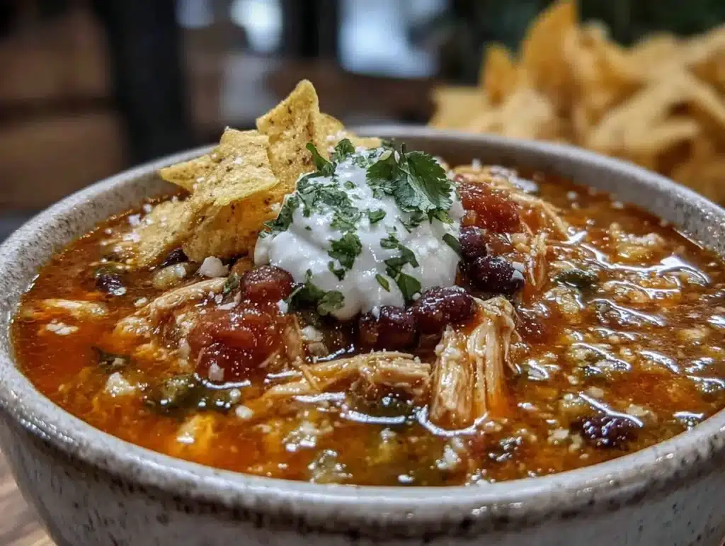 slow cooker chicken tortilla soup - featured image