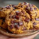 soft-baked pumpkin chocolate chip cookies - featured image
