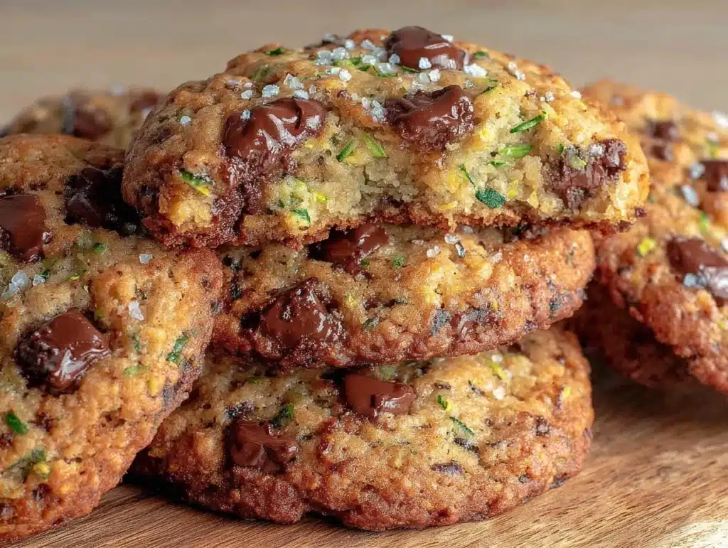 Soft Chewy Chocolate Chip Zucchini Oat Cookies - featured image