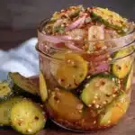 spicy bread and butter refrigerator pickles - featured image