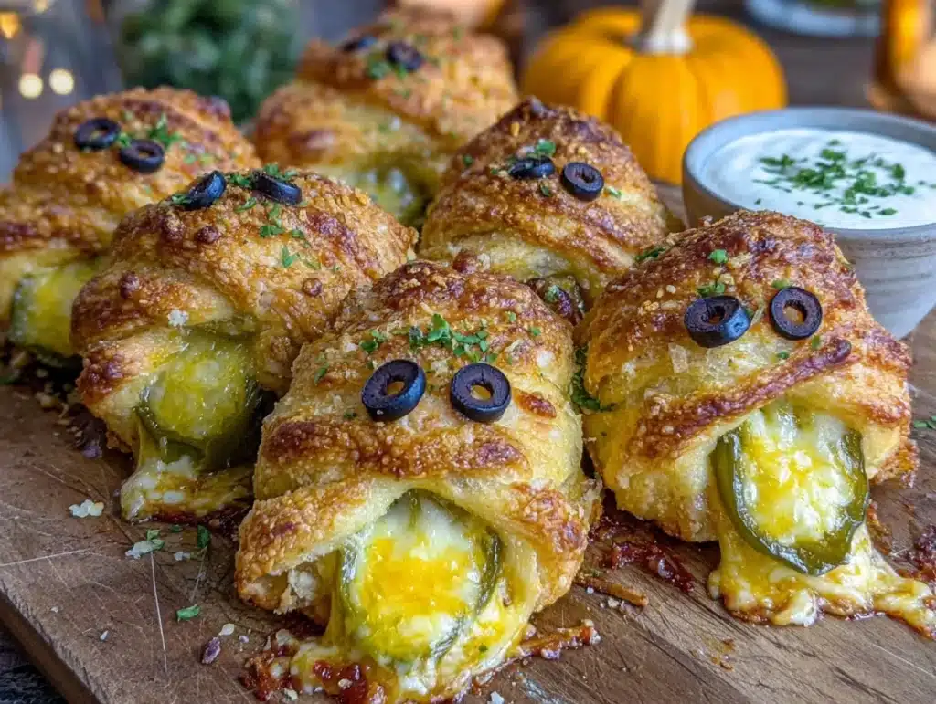 spooky mummy jalapeño poppers - featured image