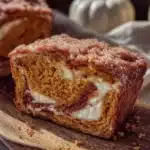 swirled cream cheese pumpkin bread - featured image