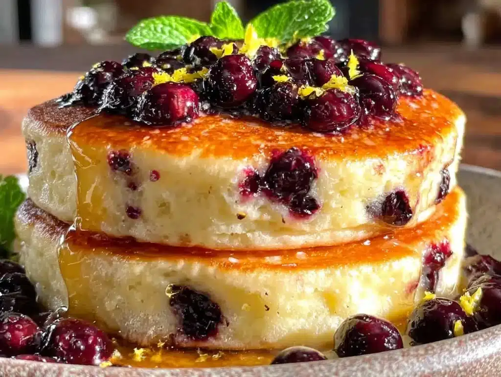 wild huckleberry lemon pancakes - featured image
