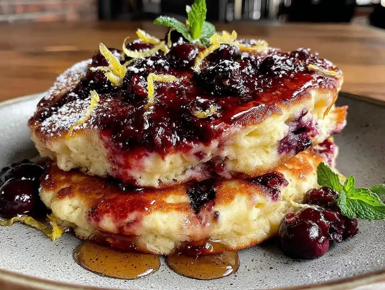 wild huckleberry lemon pancakes preparation steps