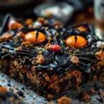 black cat Halloween cookie cake - featured image