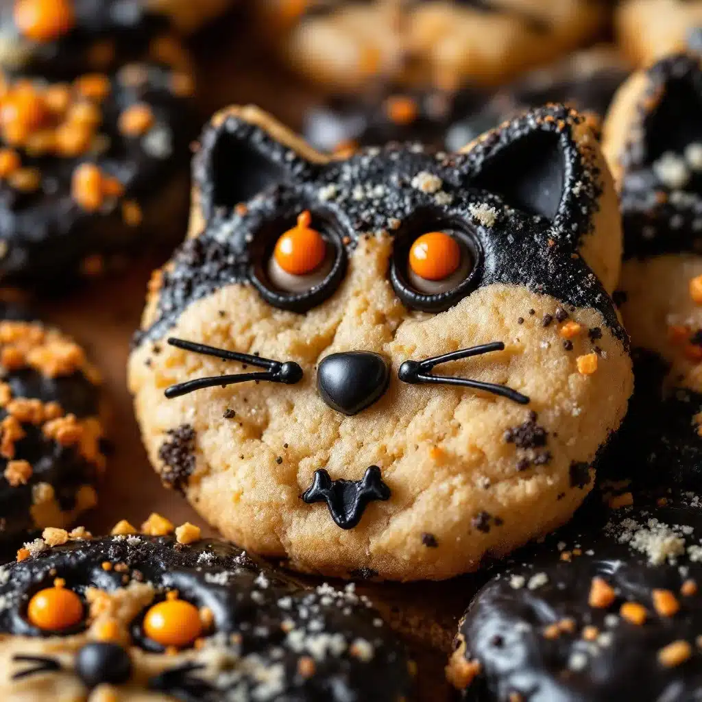 black cat halloween sugar cookies - featured image