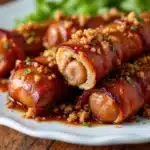 brown sugar bacon-wrapped smokies - featured image