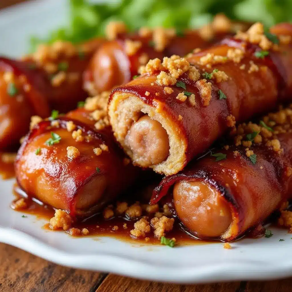brown sugar bacon-wrapped smokies - featured image