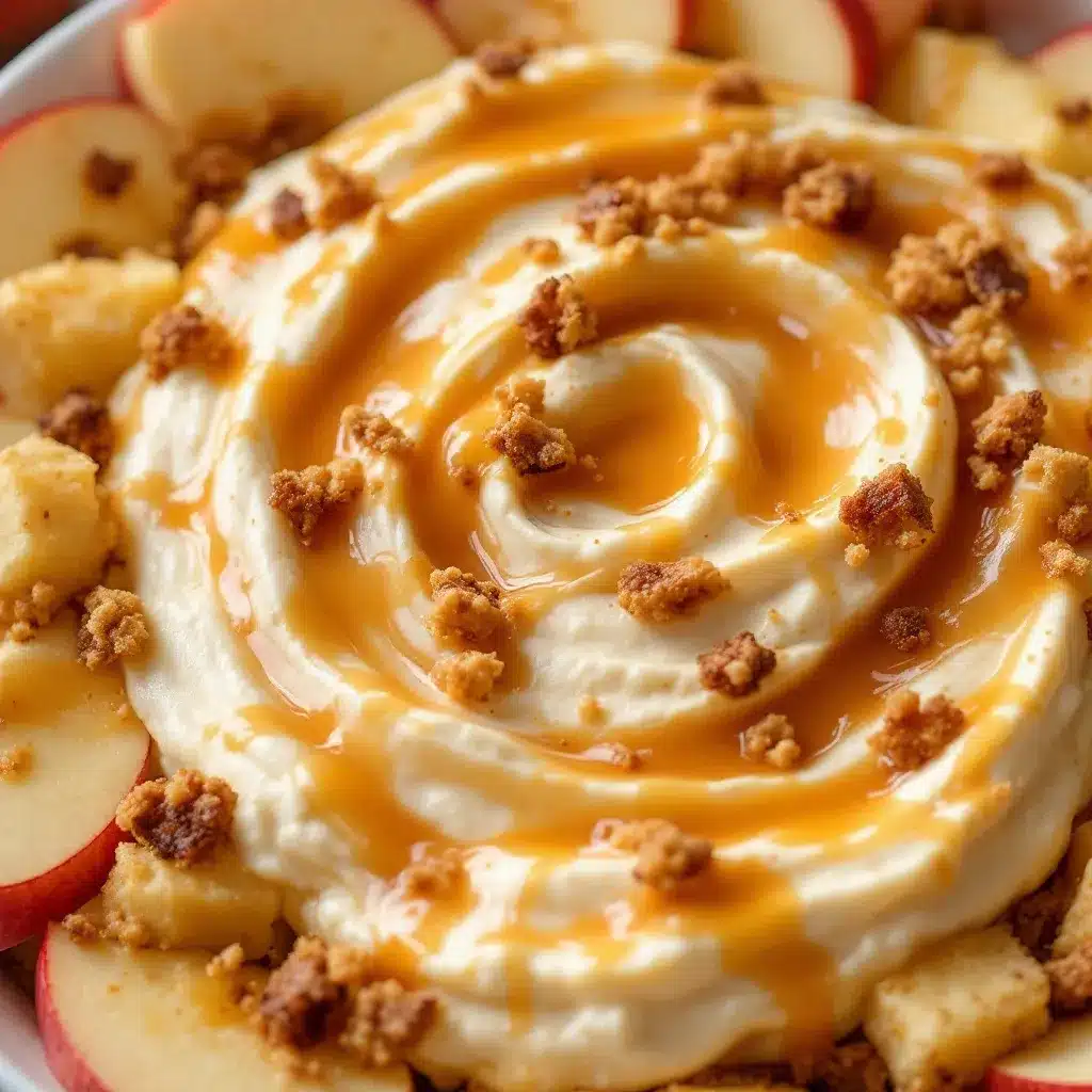 Caramel Apple Cheesecake Dip preparation steps